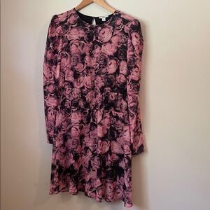 Bar III Pink and Black Floral Dress